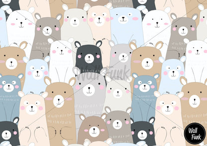 Papel para paredes Osos Mosaico