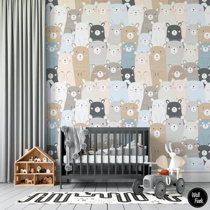 Papel para paredes Osos Mosaico