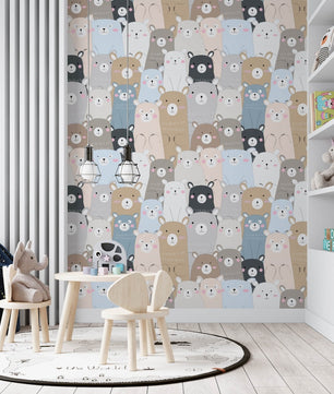 Papel para paredes Osos Mosaico