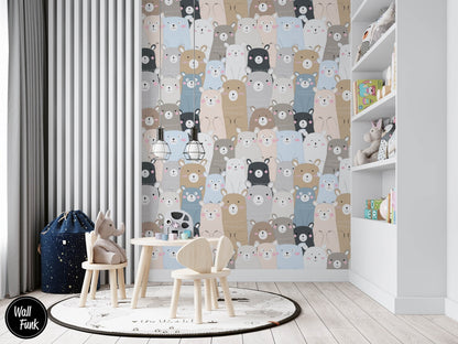 Papel para paredes Osos Mosaico