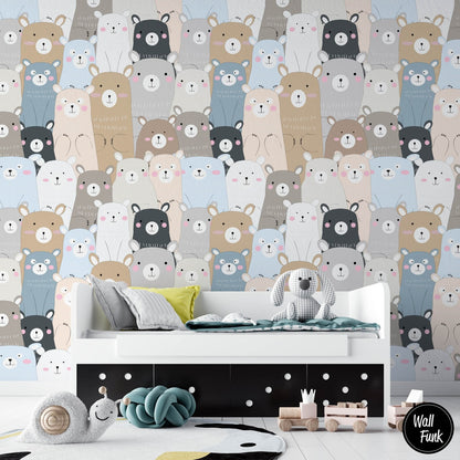 Papel para paredes Osos Mosaico