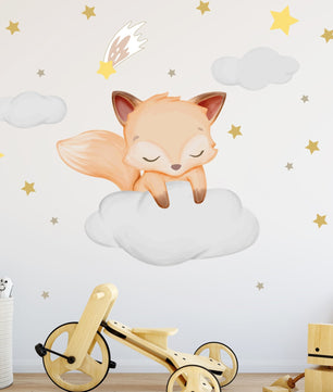 Vinilos decorativos Adhesivos infantiles de Pared Conjunto Animales en nube