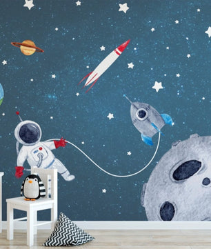 Papel para paredes Astronauta de acuarela