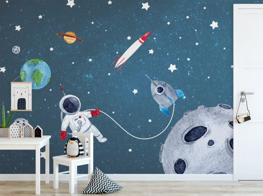 Papel para paredes Astronauta de acuarela