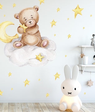 Vinilos decorativos Adhesivos infantiles de Pared Conjunto Animales en nube