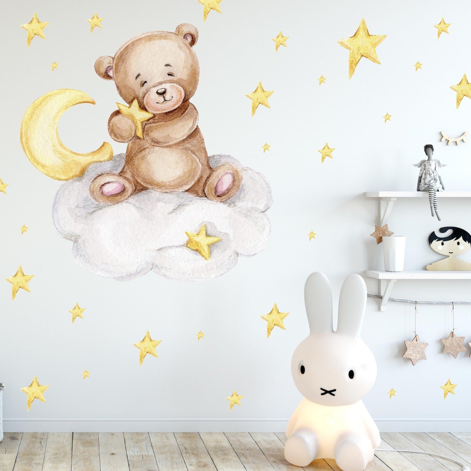 Vinilos decorativos Adhesivos infantiles de Pared Conjunto Animales en nube