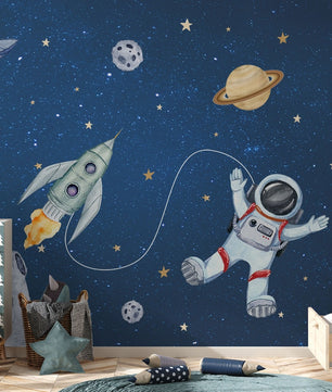 Papel para paredes arte astronauta en acuarela