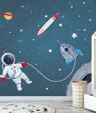 Papel para paredes Astronauta de acuarela