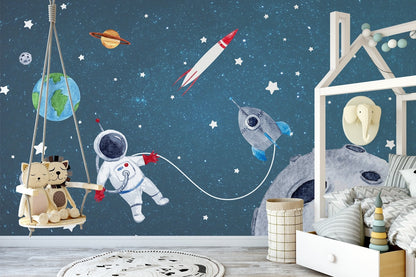 Papel para paredes Astronauta de acuarela