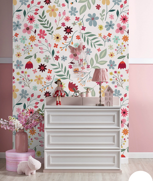 Papel para paredes Flores Mosaico 1