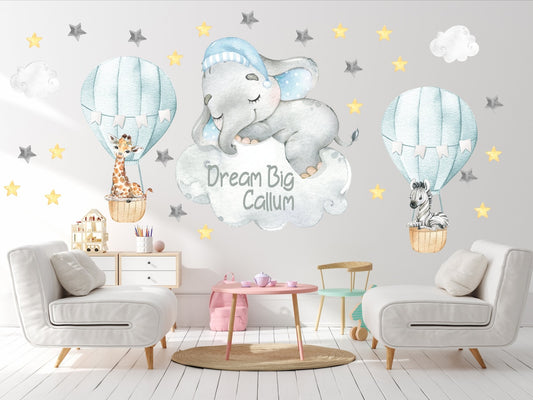 Vinilos decorativos Adhesivos infantiles de Pared Elefante Dormilon