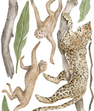 Vinilos decorativos Adhesivos infantiles de Pared Elefante en la selva