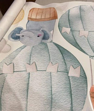 Vinilos decorativos Adhesivos infantiles de Pared Elefantes en globos aerostaticos