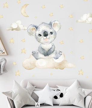 Vinilos decorativos Adhesivos infantiles de Pared Conjunto Animales en nube