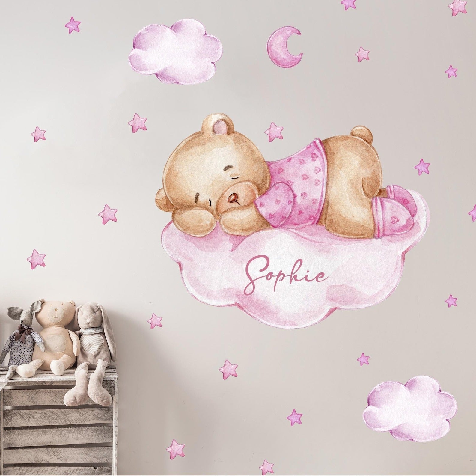 Vinilos decorativos Adhesivos infantiles de Pared Conjunto Animales en nube