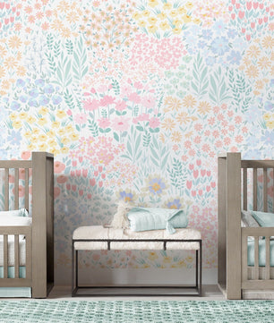 Papel para paredes diseño floral para habitación