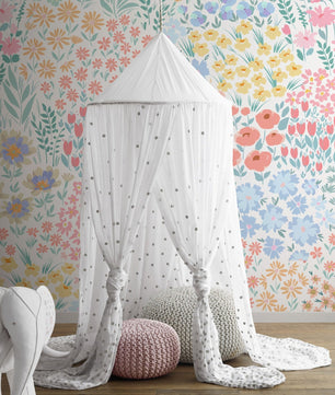 Papel para paredes diseño floral para habitación