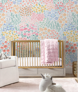 Papel para paredes diseño floral para habitación