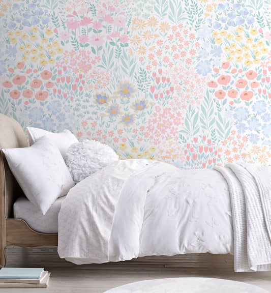 Papel para paredes diseño floral para habitación
