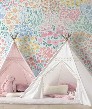 Papel para paredes diseño floral para habitación