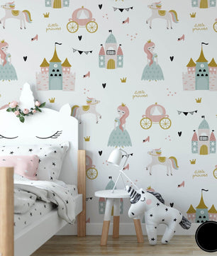 Papel para paredes Castillo mosaico princesa 2