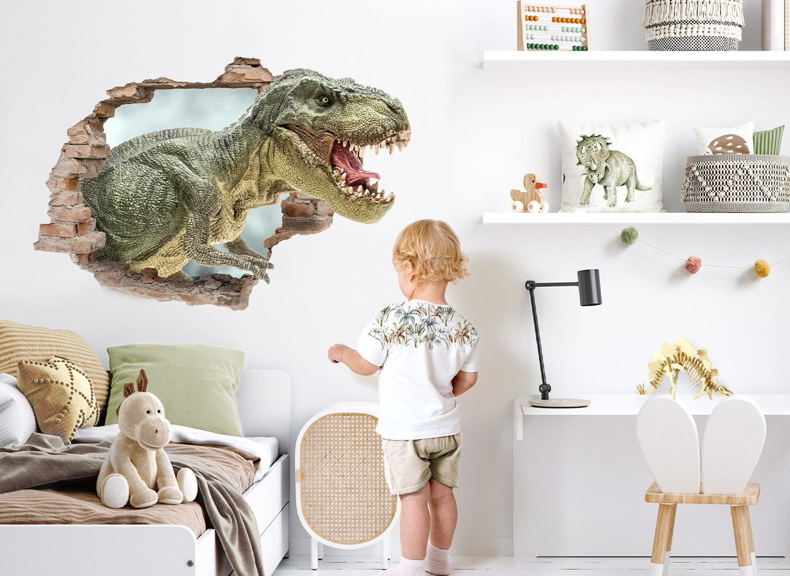 Vinilos decorativos Adhesivos infantiles de pared  Conjunto de dinosaurios Conjunto