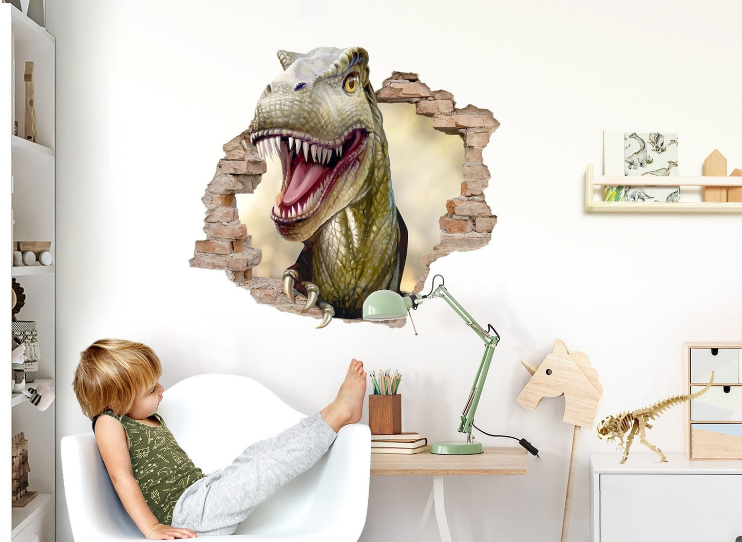 Vinilos decorativos Adhesivos infantiles de pared  Conjunto de dinosaurios Conjunto