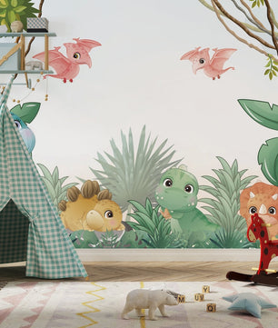 Papel para paredes Jungla jurassica  cute 3