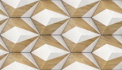 Papel para paredes Madera 3D con blanco