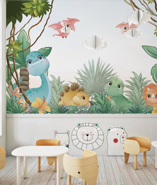 Papel para paredes Jungla jurassica  cute 3