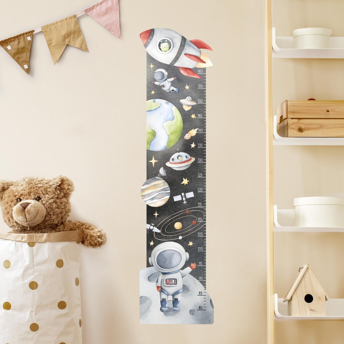 Vinilos decorativos Adhesivos infantiles de Pared medidor de altura Astronauta 3