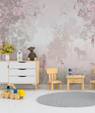 Papel para paredes Unicornio en bosque