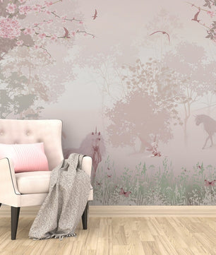 Papel para paredes Unicornio en bosque