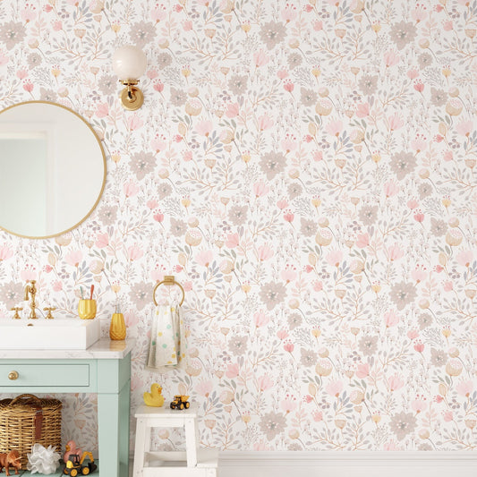 Papel para paredes Flores Mosaico 4