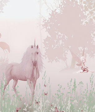Papel para paredes Unicornio en bosque