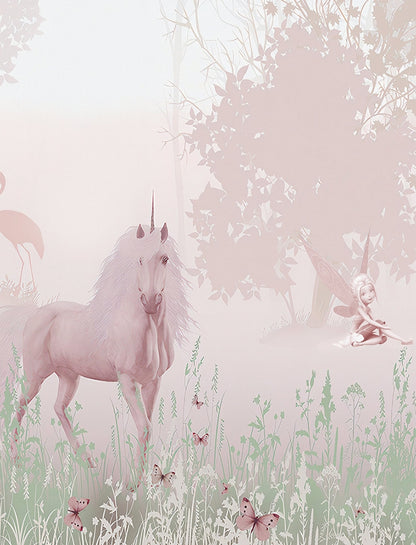 Papel para paredes Unicornio en bosque