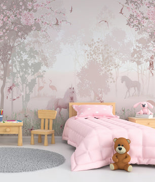 Papel para paredes Unicornio en bosque