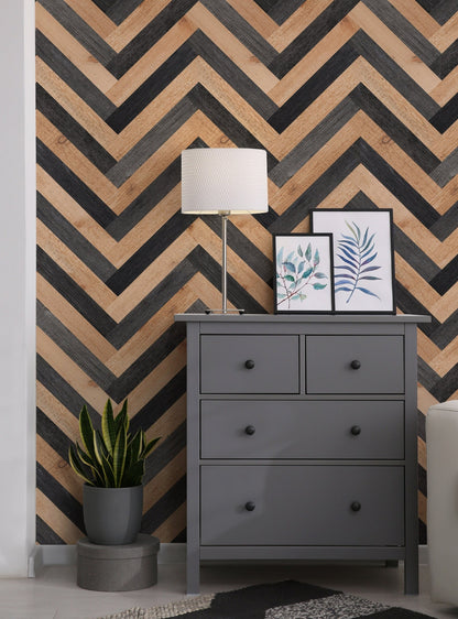 Papel para paredes triangulos de textura de madera
