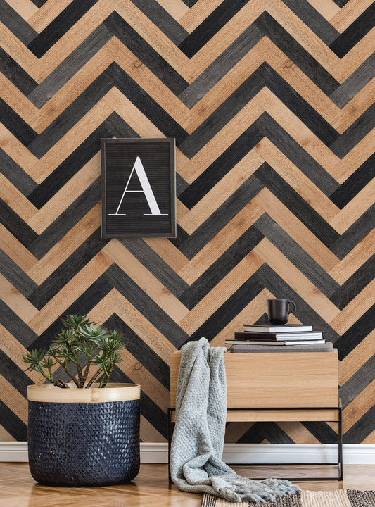 Papel para paredes triangulos de textura de madera