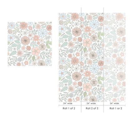 Papel para paredes Flores Mosaico 6