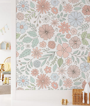 Papel para paredes Flores Mosaico 6