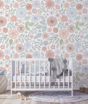 Papel para paredes Flores Mosaico 6