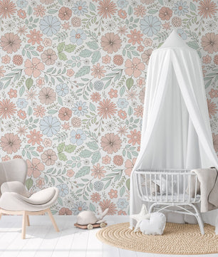 Papel para paredes Flores Mosaico 6