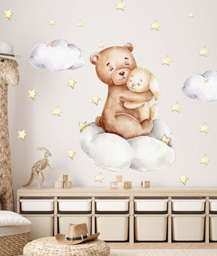 Vinilos decorativos Adhesivos infantiles de Pared Conjunto Animales en nube