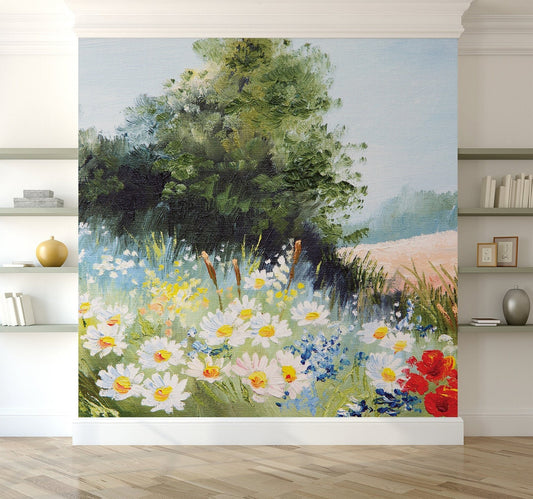 Papel para paredes Paisajes 8 pradera de acuarela