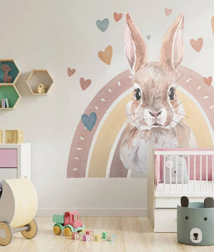 Vinilos decorativos Adhesivos infantiles de Pared  Conejo Arcoiris