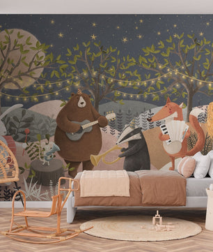 Papel para paredes Noche de fiesta en el bosque