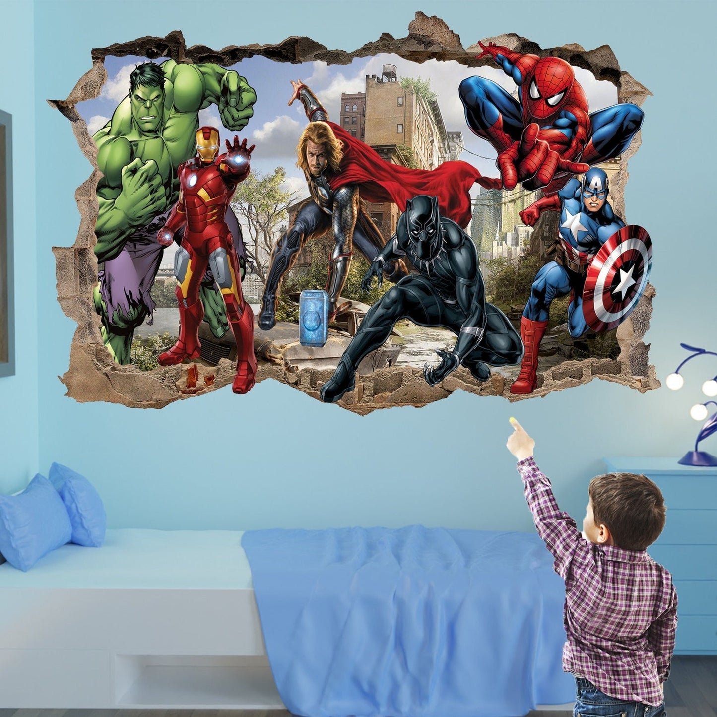 Vinilos decorativos Adhesivos infantiles de pared los vengadores 5