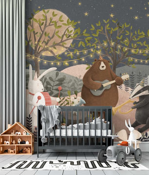 Papel para paredes Noche de fiesta en el bosque