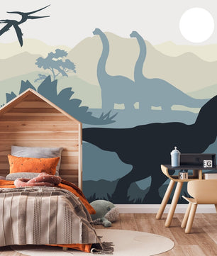 Papel para paredes Silueta jurassica